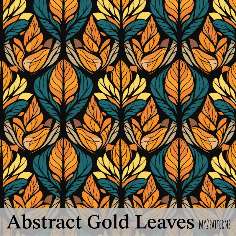 Abstract Gold Leaves pattern