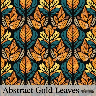 Abstract Gold Leaves pattern