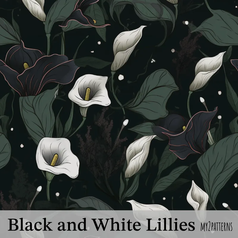 Black and White Lilies pattern