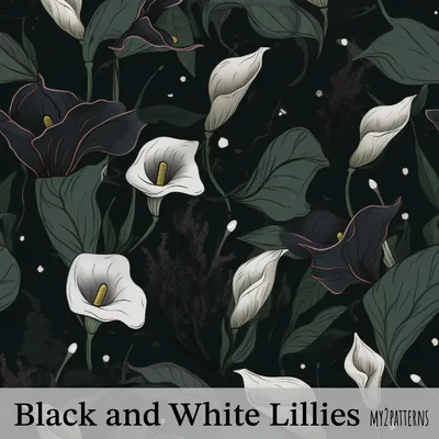 Black and White Lilies pattern