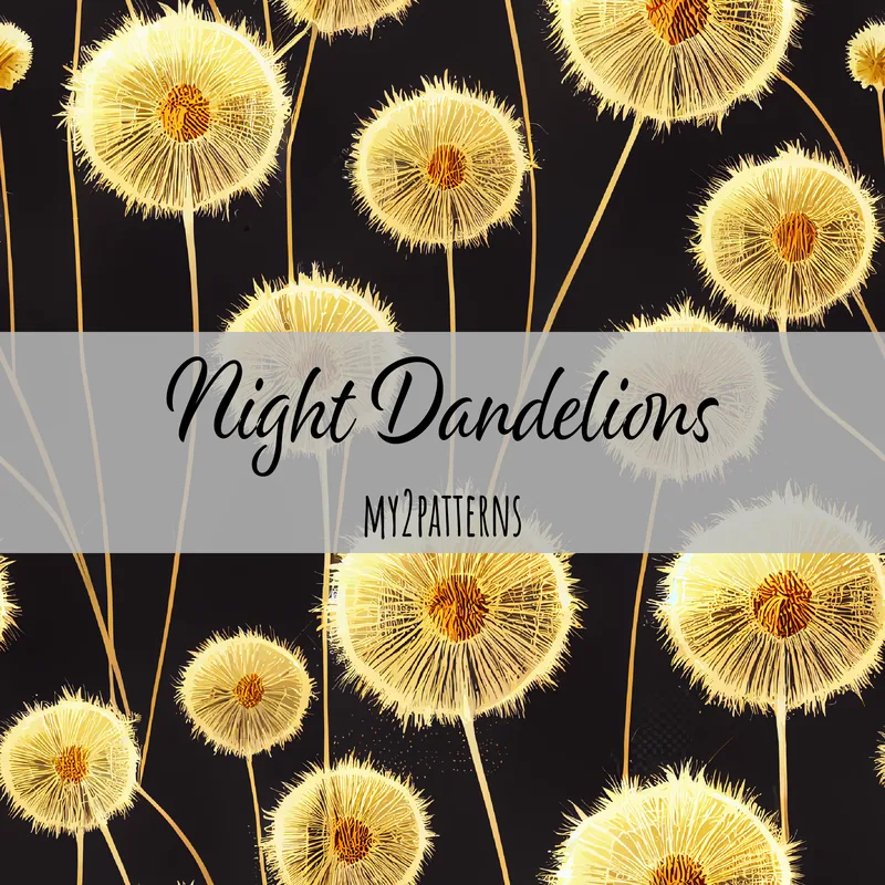 Black and Yellow Dandelions pattern