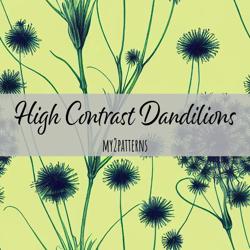 High Contrast Dandelions pattern