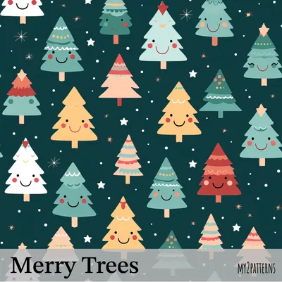Kawaii Trees pattern