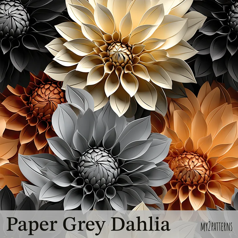 Paper Grey Dahlia pattern