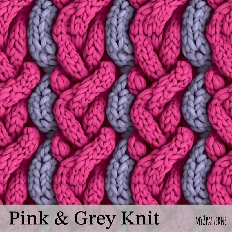 Pink Grey Knit pattern