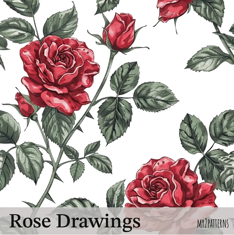 Rose Drawings pattern