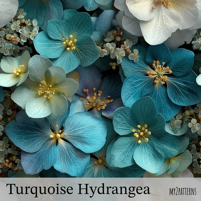 Turquoise Hydrangea pattern